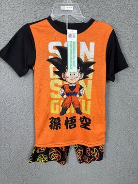 Dragon Ball Z Kids 2-Piece Pajama Set Goku Graphic 6 Flame Resistant Multi NWT's